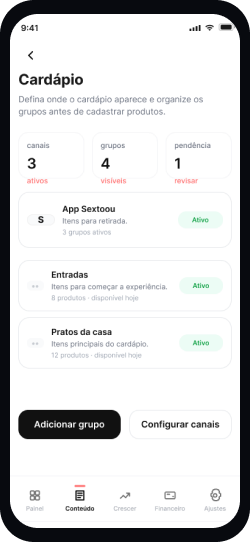 Mockup oficial do Cardápio Digital Sextoou