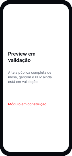 Mockup oficial do módulo Garçom e PDV Sextoou